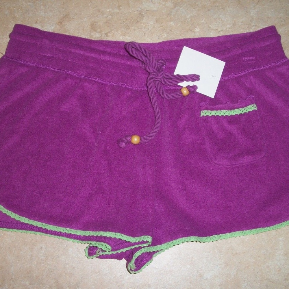 Kensie Purple Grape Stretch Terry Boxer Boy Shorts